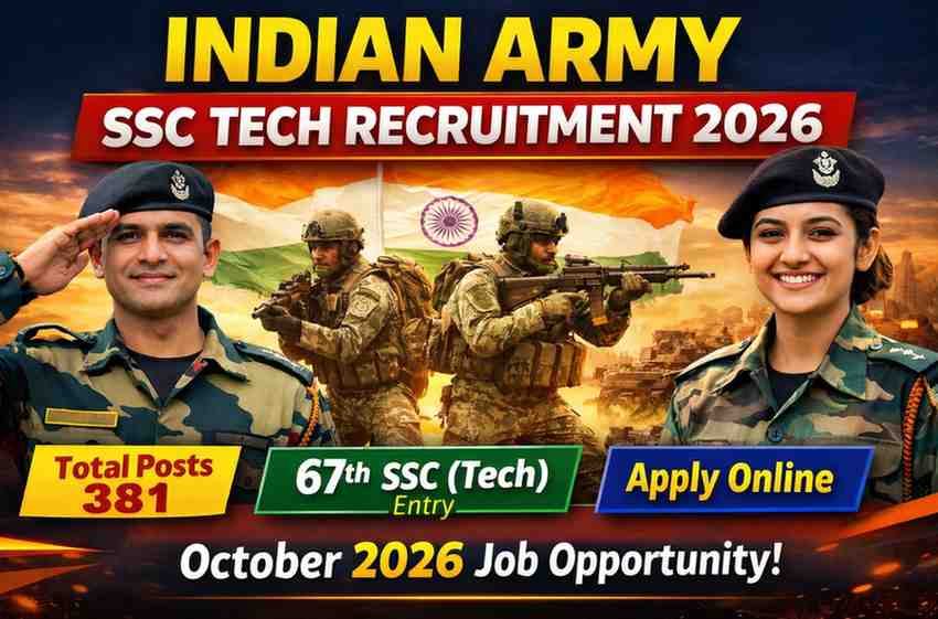 Indian Army SSC Tech Bharti 2026 Notification Apply Online