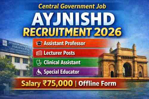 AYJNISHD Recruitment 2026 notification for assistant professor and lecturer posts