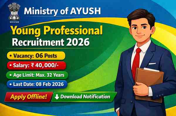 Ministry of AYUSH Young Professional Recruitment 2026 notification for 06 posts