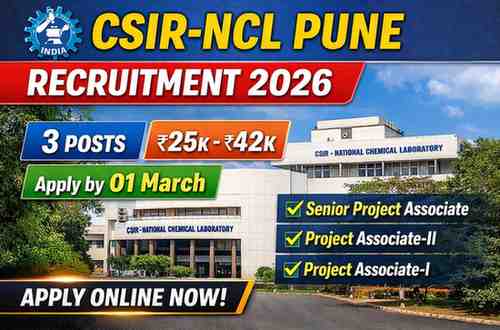 CSIR NCL Pune Recruitment 2026 notification for Senior Project Associate and Project Associate posts