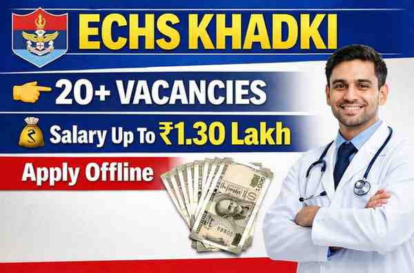 ECHS Khadki Recruitment 2026 notification for medical officer pharmacist clerk posts