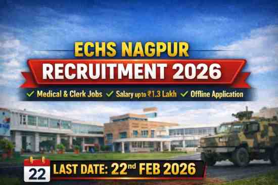 ECHS Nagpur Recruitment 2026 Medical Officer Clerk Vacancy Notification