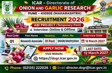 ICAR DOGR Pune Recruitment 2027 Research Associate Interview Notification