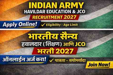 Indian Army Havildar Education Recruitment 2027 Notification Apply Online