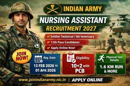 Indian Army Soldier Technical Nursing Assistant Recruitment 2027 Apply Online