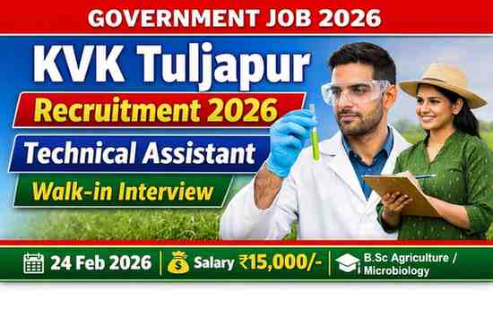 KVK Tuljapur Recruitment 2026 Technical Assistant Walk-in Interview