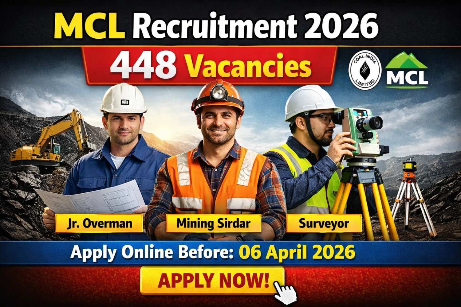 MCL Recruitment 2026 Notification for Mining Sirdar and Overman Posts