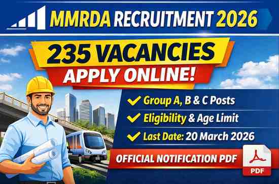 MMRDA Recruitment 2026 notification for 235 Group A B C posts apply online