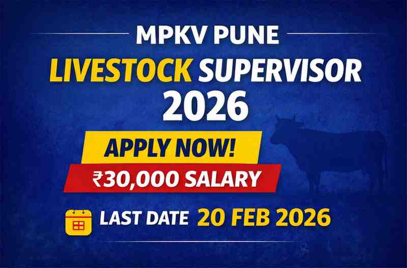 MPKV Pune Recruitment 2026 Livestock Supervisor Job Notification