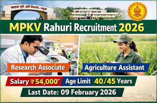 MPKV Rahuri Recruitment 2026 for Research Associate and Agriculture Assistant Posts