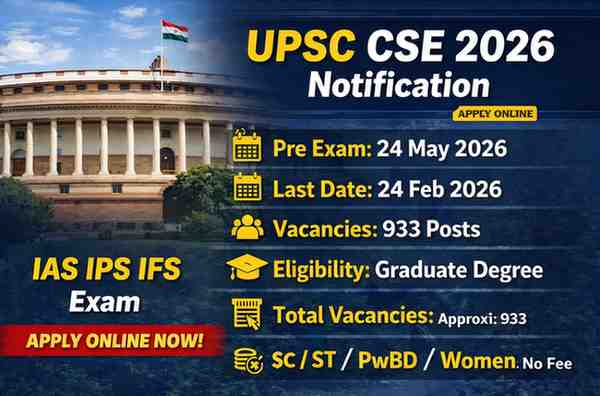 UPSC Civil Services Examination 2026 notification released