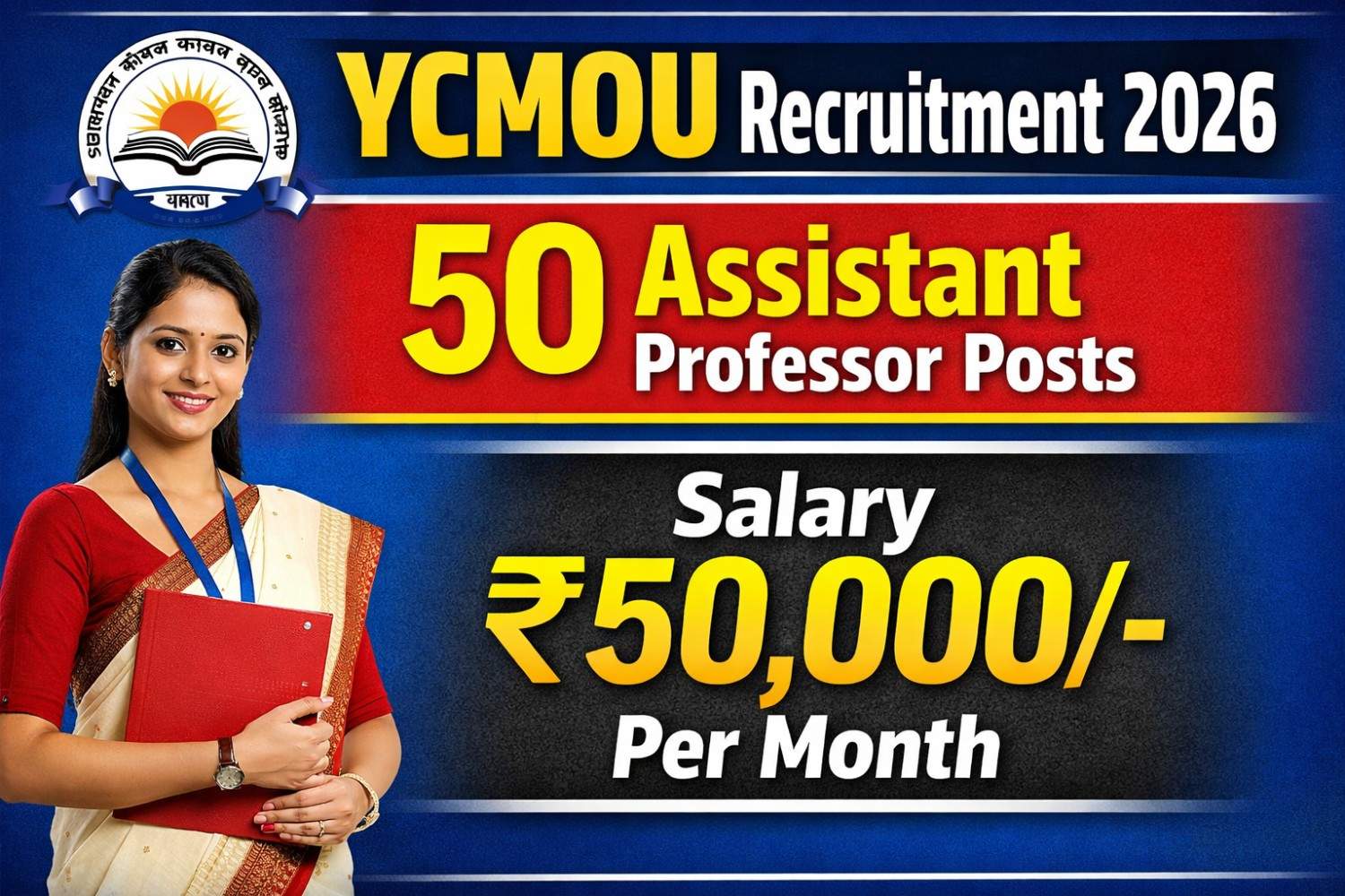 YCMOU Recruitment 2026 Apply Online for 50 Academic Coordinator Assistant Professor Posts